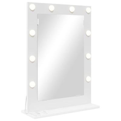 Vidaxx miroir de maquillage blanc 70 x 50 x 18 cm verre et bois avec plastique