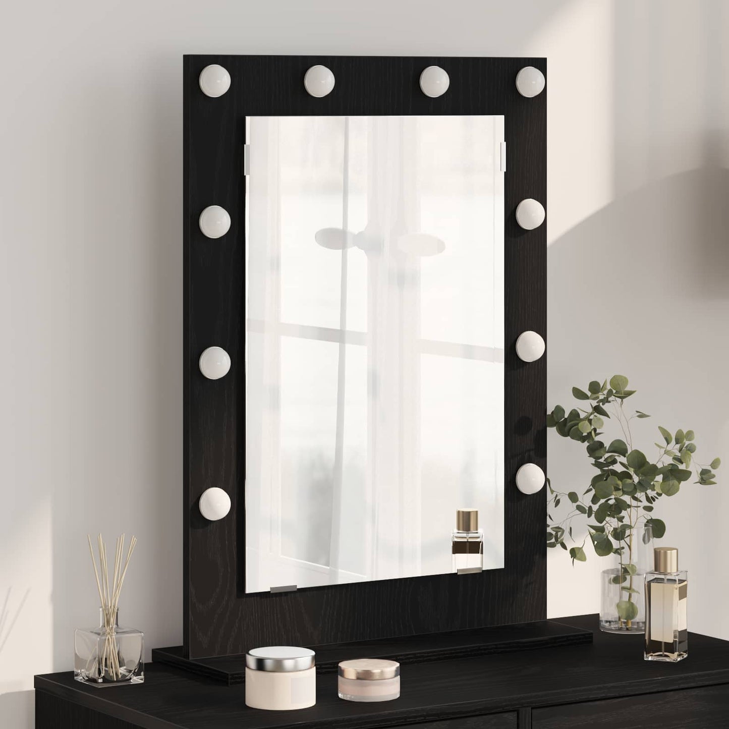 Vidaxx miroir de maquillage rectangulaire chêne noir 70 x 50 x 18 cm