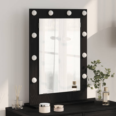 Vidaxx miroir de maquillage rectangulaire chêne noir 70 x 50 x 18 cm
