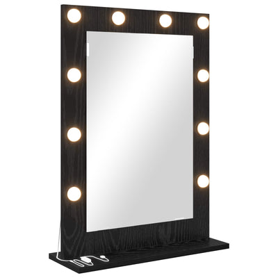 Vidaxx miroir de maquillage rectangulaire chêne noir 70 x 50 x 18 cm