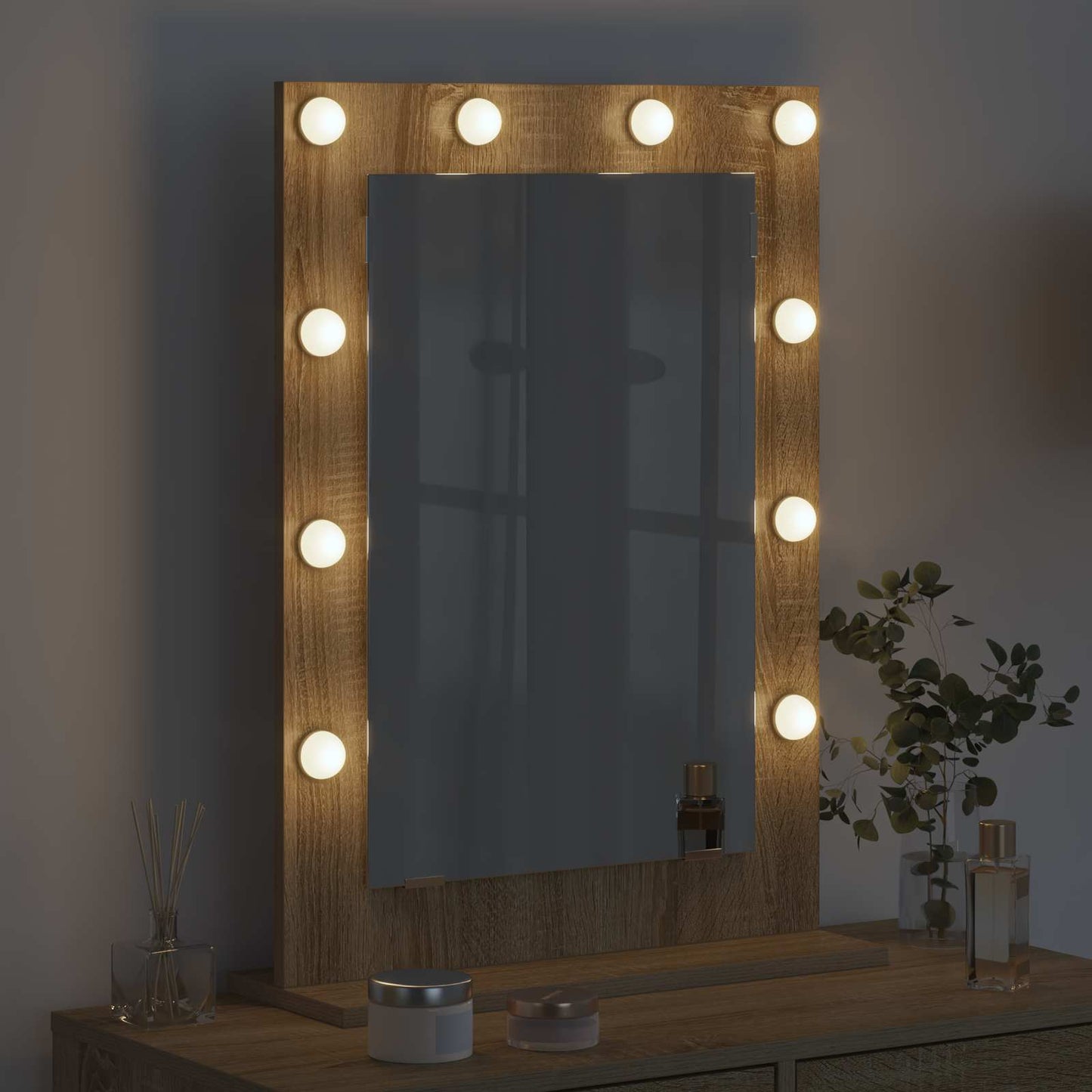 Vidaxx miroir de maquillage rectangulaire chêne sonoma 70 x 50 x 18 cm