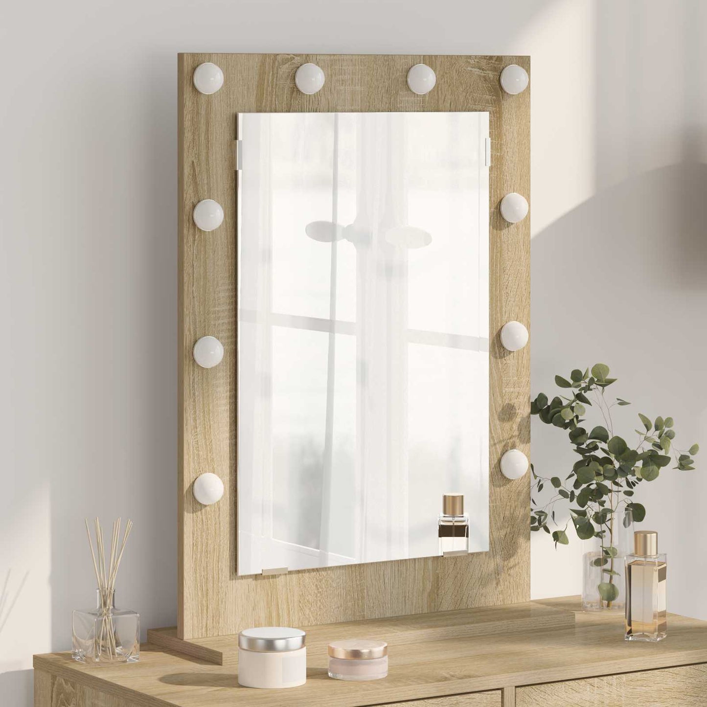 Vidaxx miroir de maquillage rectangulaire chêne sonoma 70 x 50 x 18 cm
