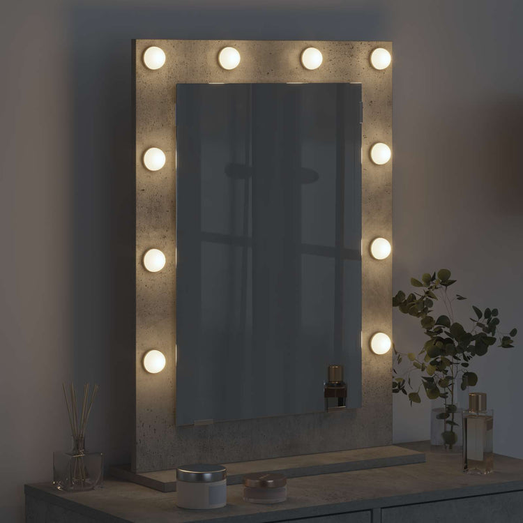 Vidaxx miroir de maquillage rectangulaire gris béton 70 x 50 x 18 cm