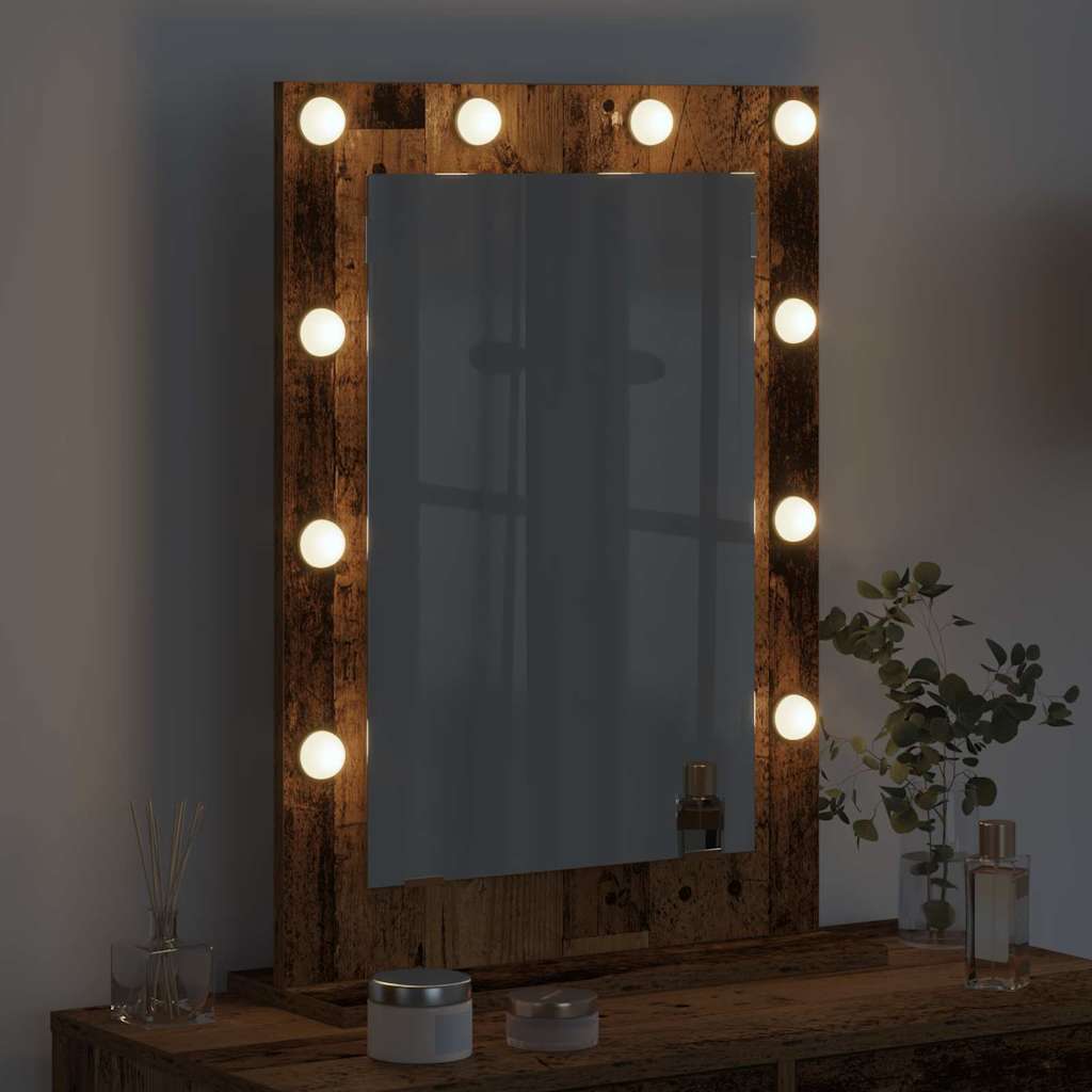 Vidaxx miroir de maquillage rectangulaire chêne fumé 70 x 50 x 18 cm