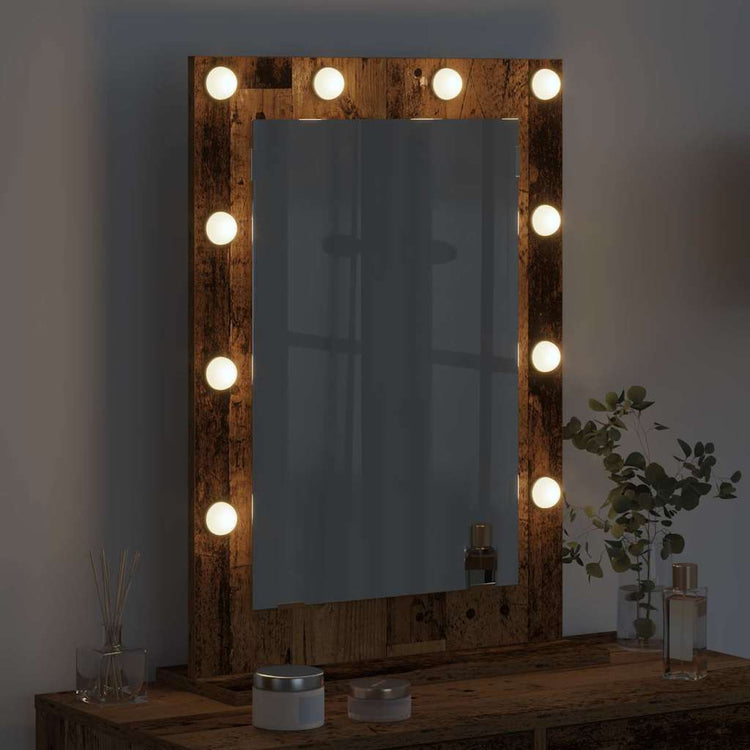 Vidaxx miroir de maquillage rectangulaire chêne fumé 70 x 50 x 18 cm