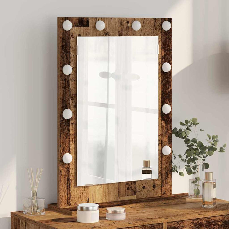 Vidaxx miroir de maquillage rectangulaire chêne fumé 70 x 50 x 18 cm
