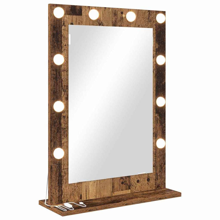Vidaxx miroir de maquillage rectangulaire chêne fumé 70 x 50 x 18 cm