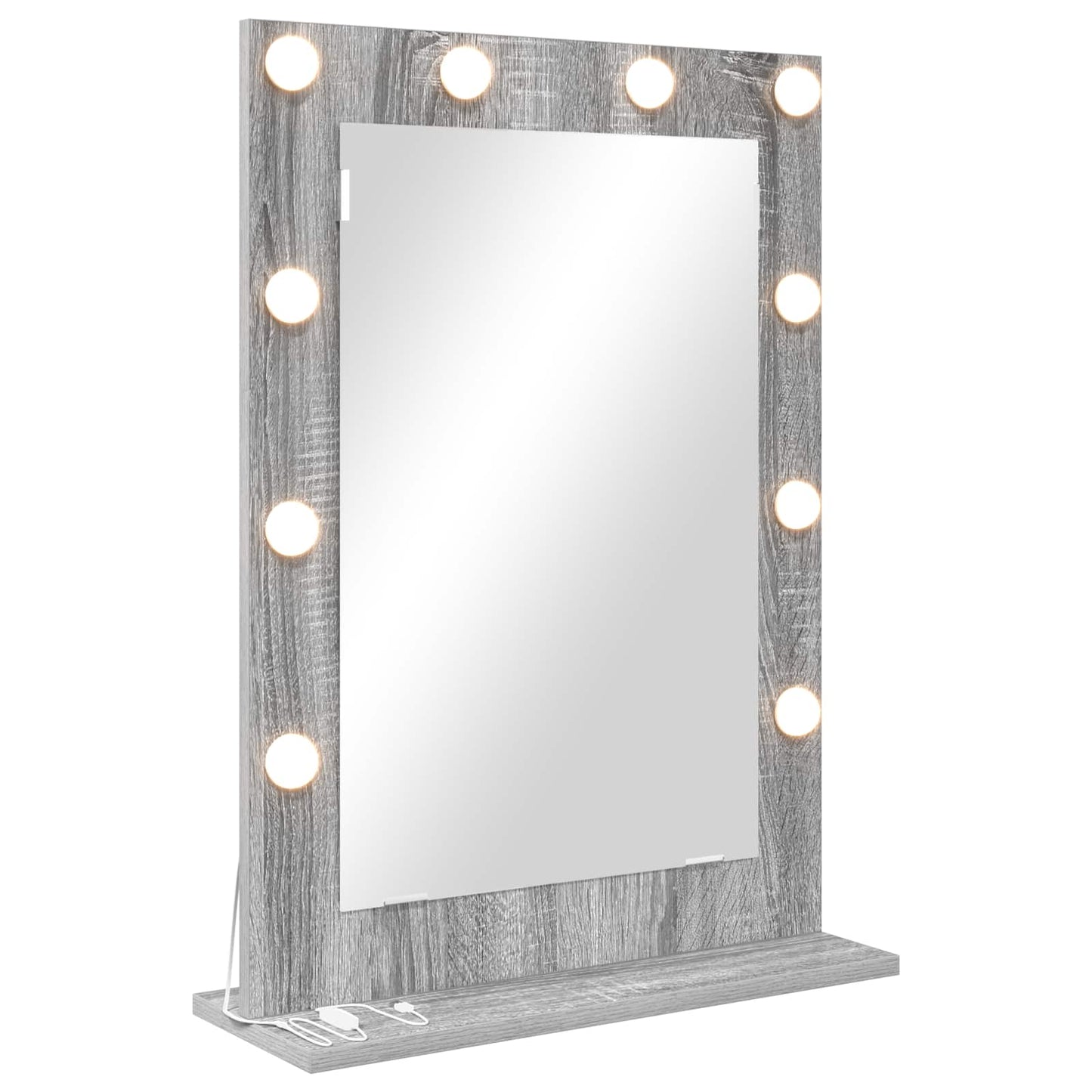Vidaxl miroir de maquillage rectangulaire gris sonoma 70 x 50 x 18 cm