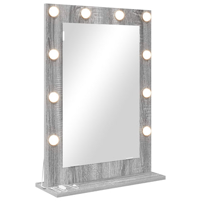 Vidaxl miroir de maquillage rectangulaire gris sonoma 70 x 50 x 18 cm