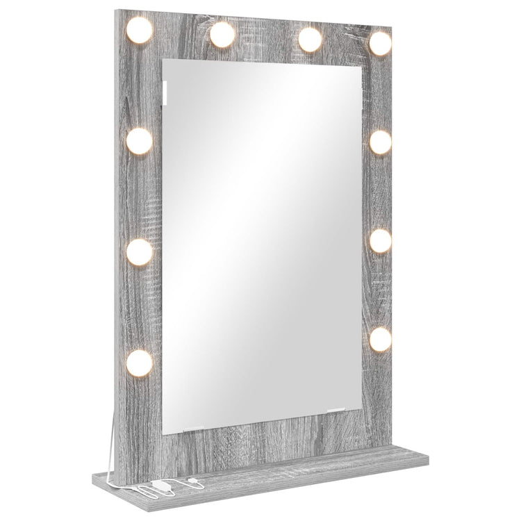 Vidaxl miroir de maquillage rectangulaire gris sonoma 70 x 50 x 18 cm