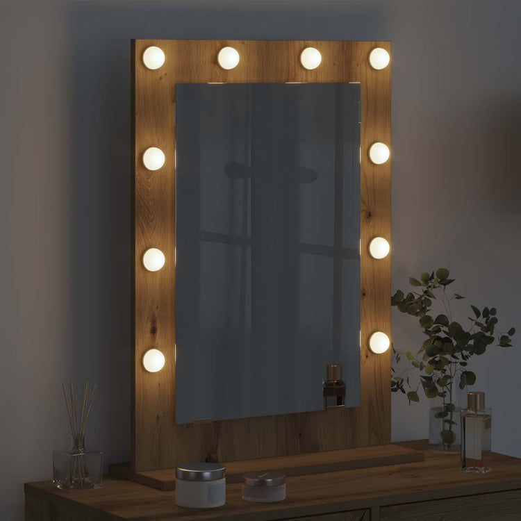 Vidaxx miroir de maquillage rectangulaire chêne artisanal 70 x 50 x 18 cm