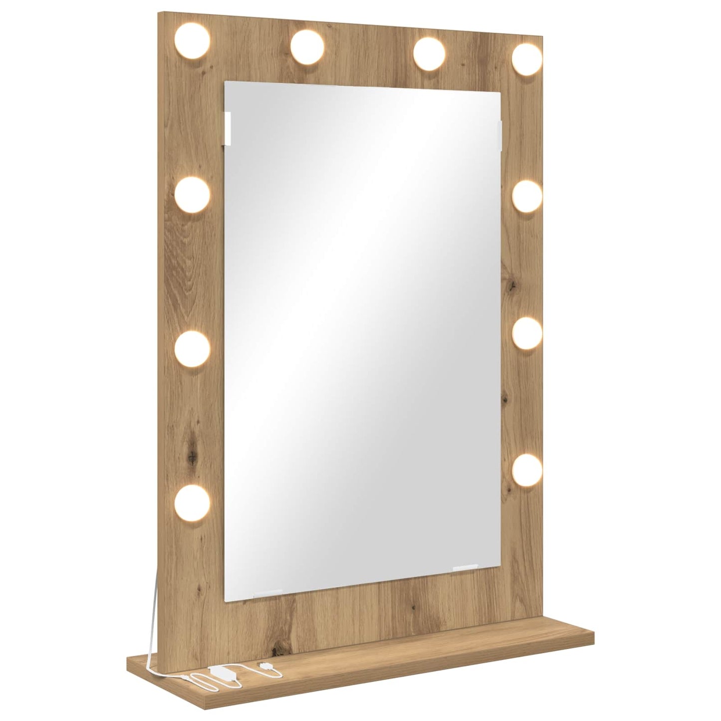 Vidaxx miroir de maquillage rectangulaire chêne artisanal 70 x 50 x 18 cm