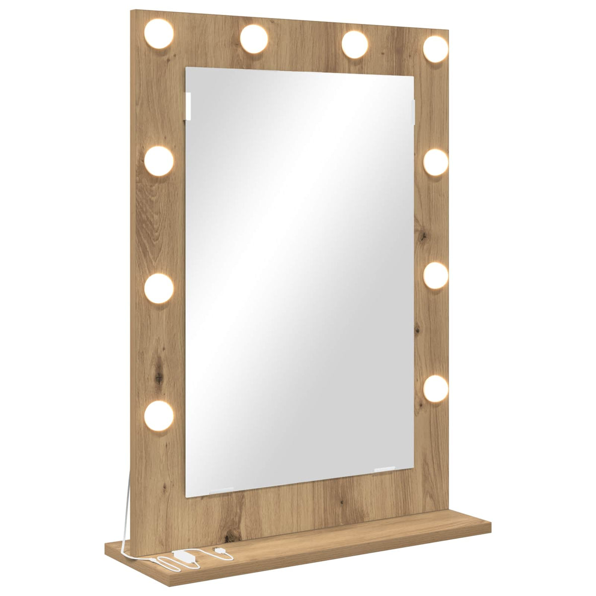 Vidaxx miroir de maquillage rectangulaire chêne artisanal 70 x 50 x 18 cm