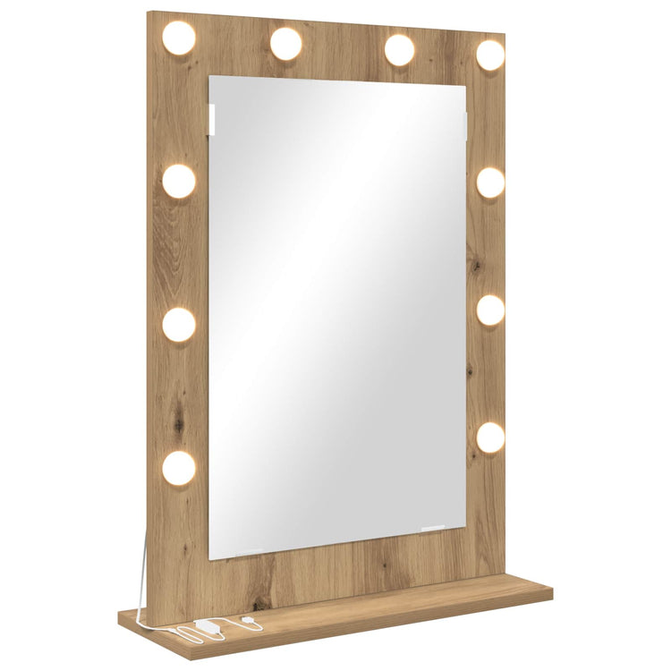 Vidaxx miroir de maquillage rectangulaire chêne artisanal 70 x 50 x 18 cm