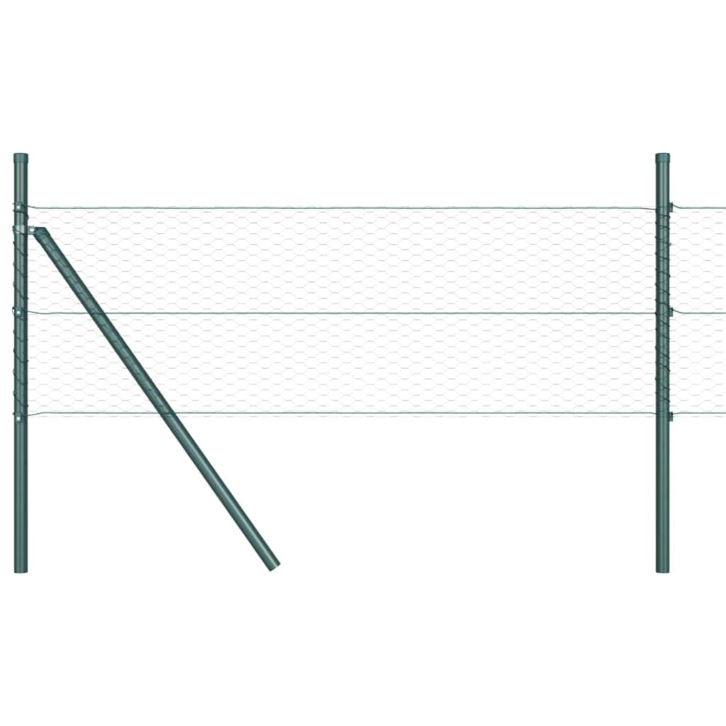 Vidaxl poteau de clôture vert 10 x 0,4 m (maille 25 mm) acier et PVC
