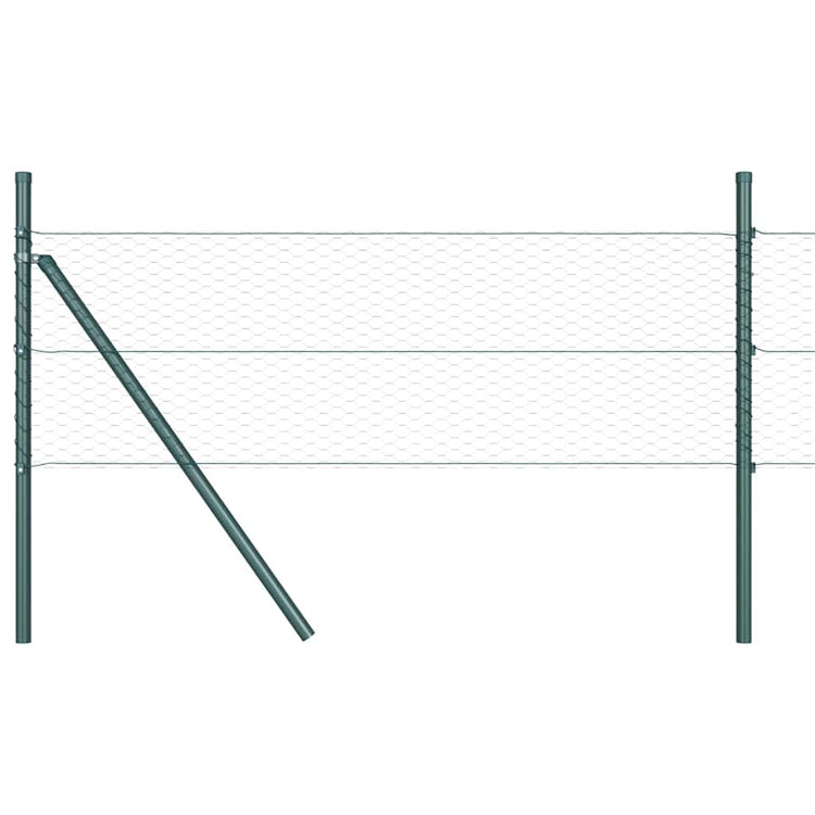 Vidaxl poteau de clôture vert 10 x 0,4 m (maille 25 mm) acier et PVC