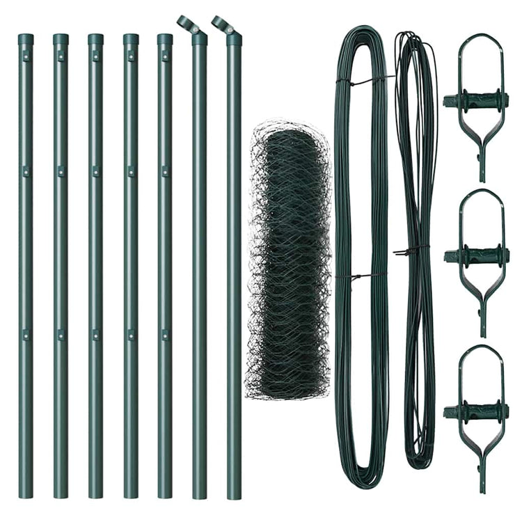 Vidaxl poteau de clôture vert 10 x 0,5 m (maille 36 mm) acier et PVC