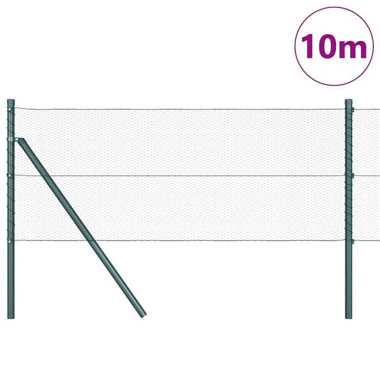 Poteau de clôture Vidaxl vert 10 x 0,6 m (maille 13 mm) acier et PVC