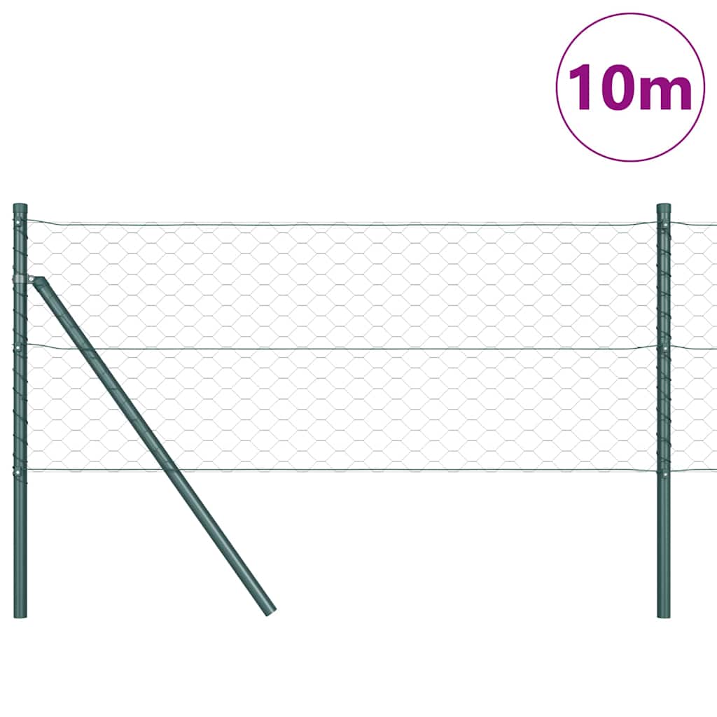 Poteau de clôture Vidaxl vert 10 x 0,6 m (maille 50 mm) acier et PVC