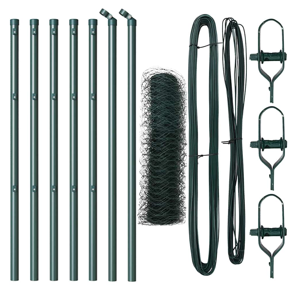 Poteau de clôture Vidaxl vert 10 x 0,8 m (maille 36 mm) acier et PVC