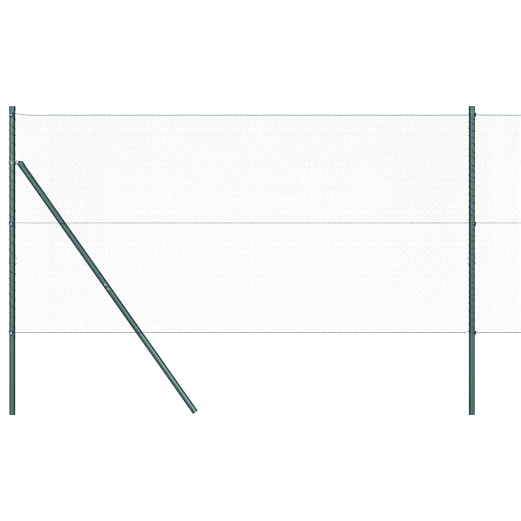 Vidaxl poteau de clôture vert 10 x 1 m (maille 13 mm) acier et PVC