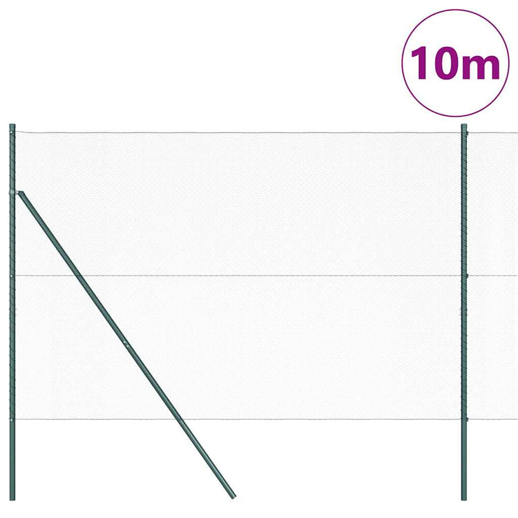 Poteau de clôture Vidaxl vert 10 x 1,5 m (maille 13 mm) acier et PVC