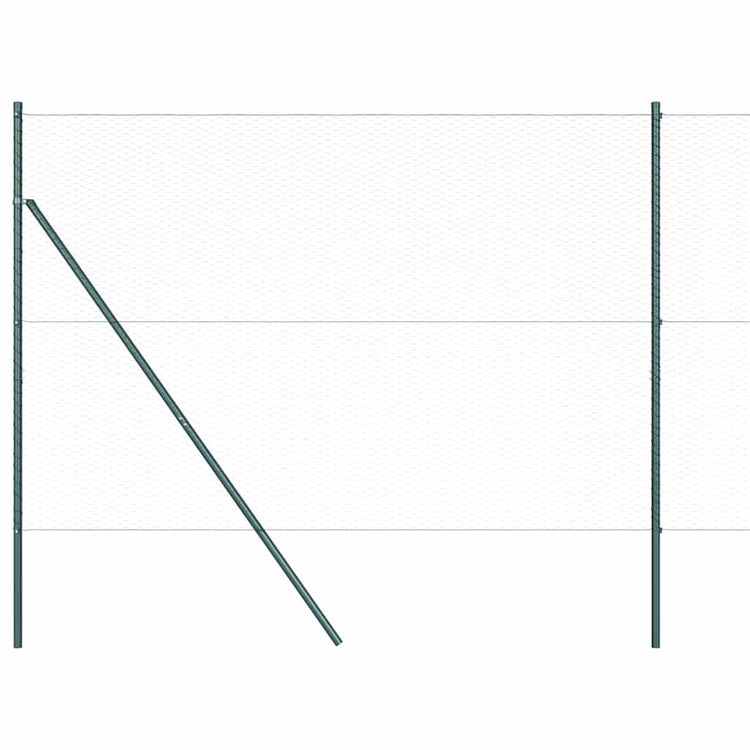 Vidaxl poteau de clôture vert 10 x 1,5 m (maille 25 mm) acier et PVC