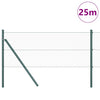 Vidaxl poteau de clôture vert 25 x 0,6 m (maille 25 mm) acier et PVC