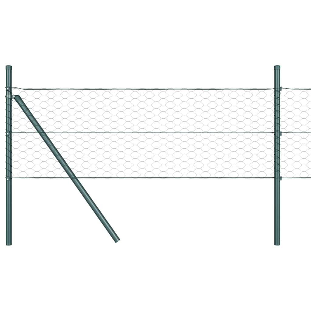 Poteau de clôture Vidaxl vert 50 x 0,4 m (maille 36 mm) acier et PVC