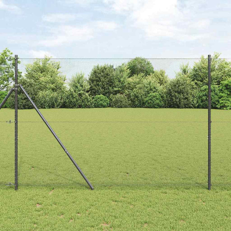 Poteau de clôture Vidaxl gris 10 x 1,6 m (maille 13 mm) acier et PVC