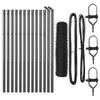 Vidaxl poteau de clôture gris 25 x 0,8 m (maille 50 mm) acier et PVC