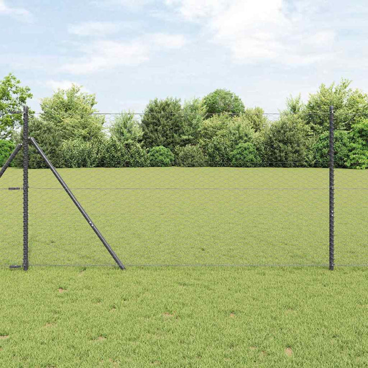 Vidaxl poteau de clôture gris 25 x 1 m (maille 36 mm) acier