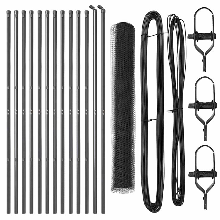 Vidaxl poteau de clôture gris 25 x 1,2 m (maille 25 mm) acier