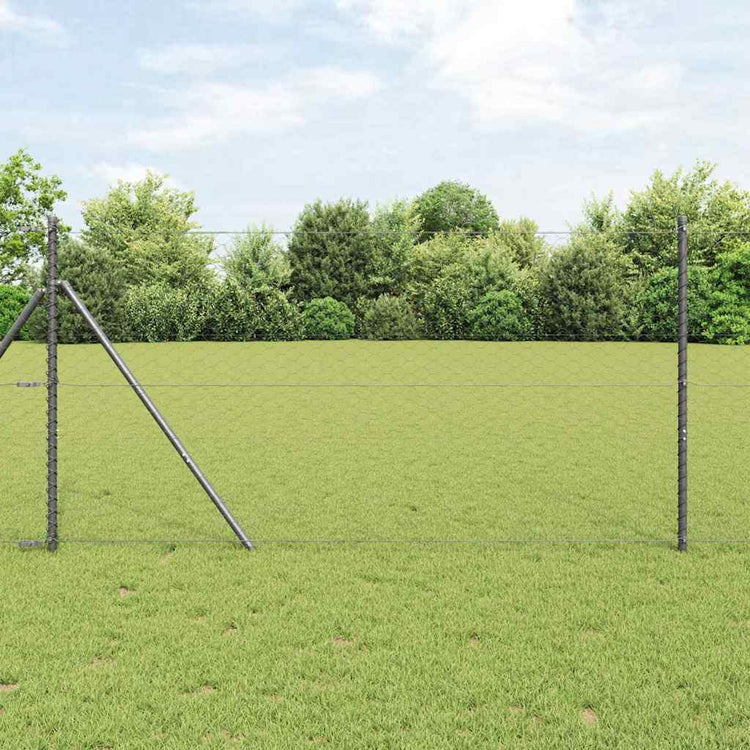 Vidaxl poteau de clôture gris 25 x 1,2 m (maille 50 mm) acier