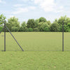Vidaxl poteau de clôture gris 25 x 1,4 m (maille 36 mm) acier et PVC