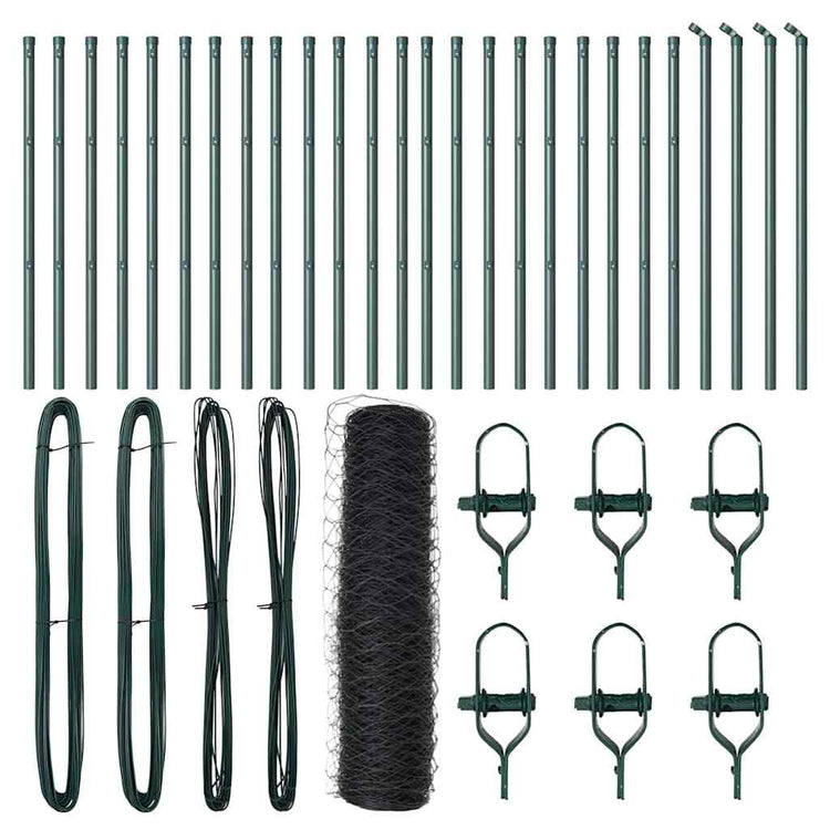 Vidaxl poteau de clôture gris 50 x 0,4 m (maille 36 mm) acier et PVC