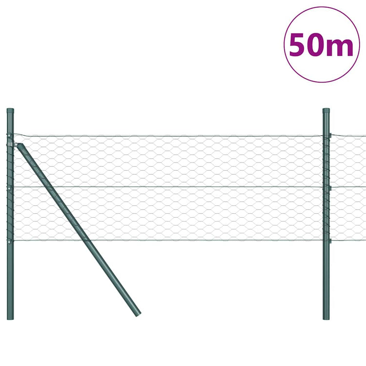 Vidaxl poteau de clôture gris 50 x 0,4 m (maille 36 mm) acier et PVC