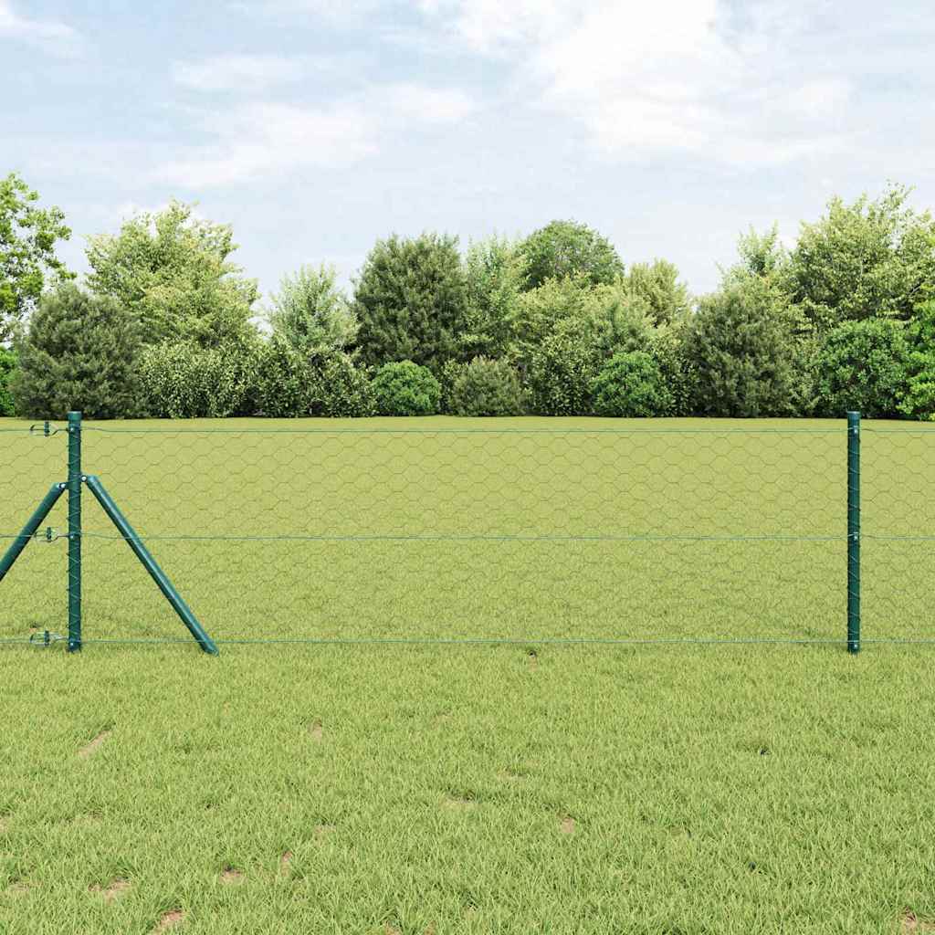 Vidaxl poteau de clôture gris 50 x 0,6 m (maille 50 mm) acier et PVC