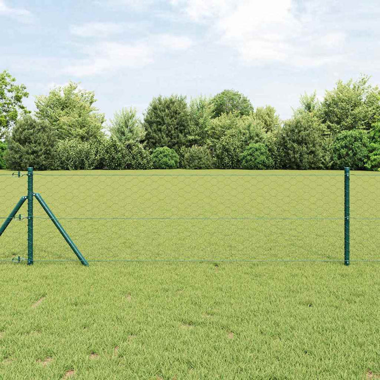 Vidaxl poteau de clôture gris 50 x 0,6 m (maille 50 mm) acier et PVC