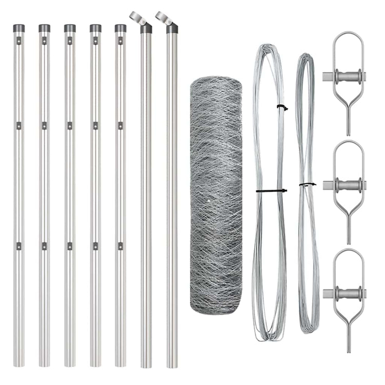 Vidaxl poteau de clôture argent 10 x 0,6 m (maille 36 mm) acier