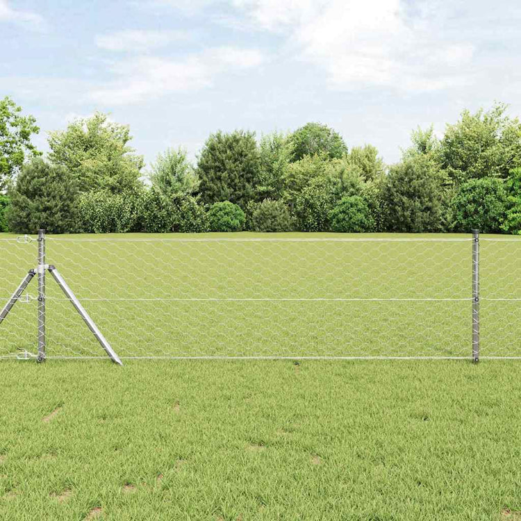 Vidaxl poteau de clôture argent 10 x 0,6 m (maille 50 mm) acier