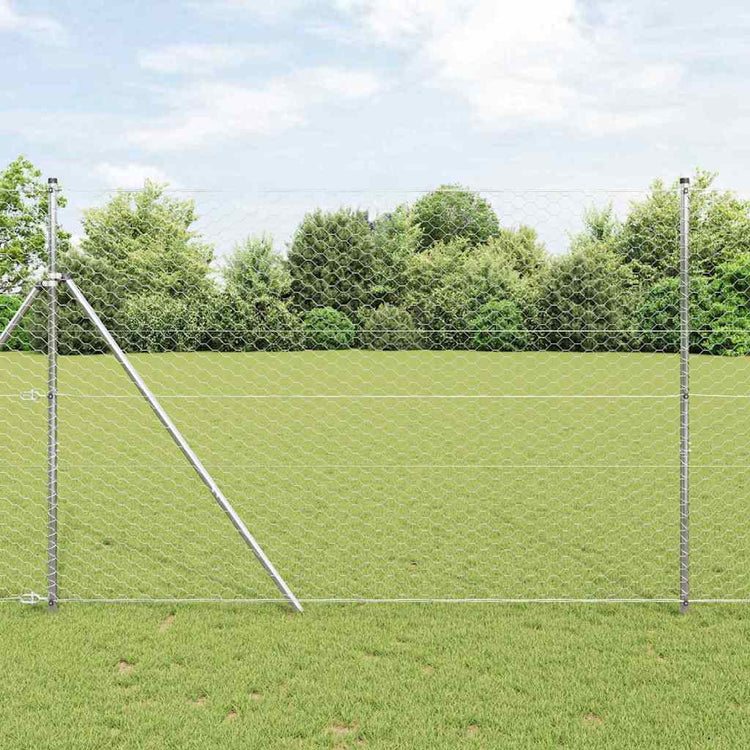 Vidaxl poteau de clôture argent 10 x 1,6 m (maille 50 mm) acier