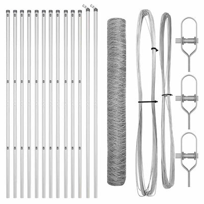 Vidaxl fence post silver 25 x 1 m (50 mm mesh) steel