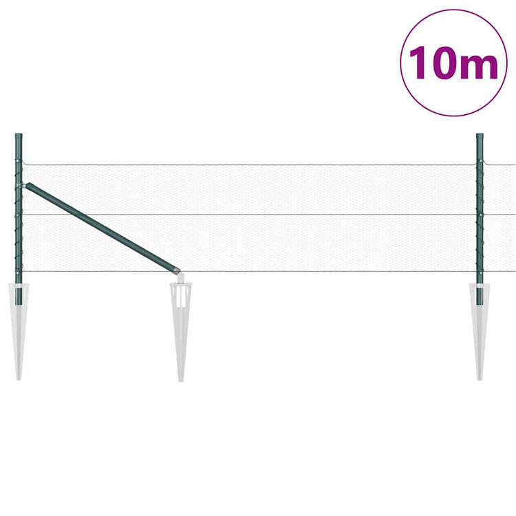 Poteau de clôture Vidaxl vert 10 x 0,4 m (maille 13 mm) acier et PVC