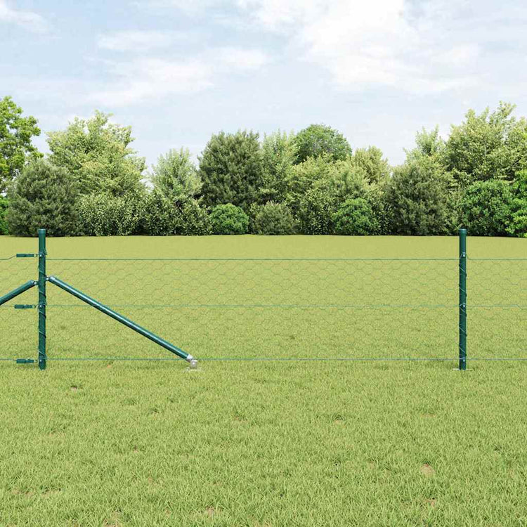 Vidaxl poteau de clôture vert 10 x 0,5 m (maille 50 mm) acier et PVC