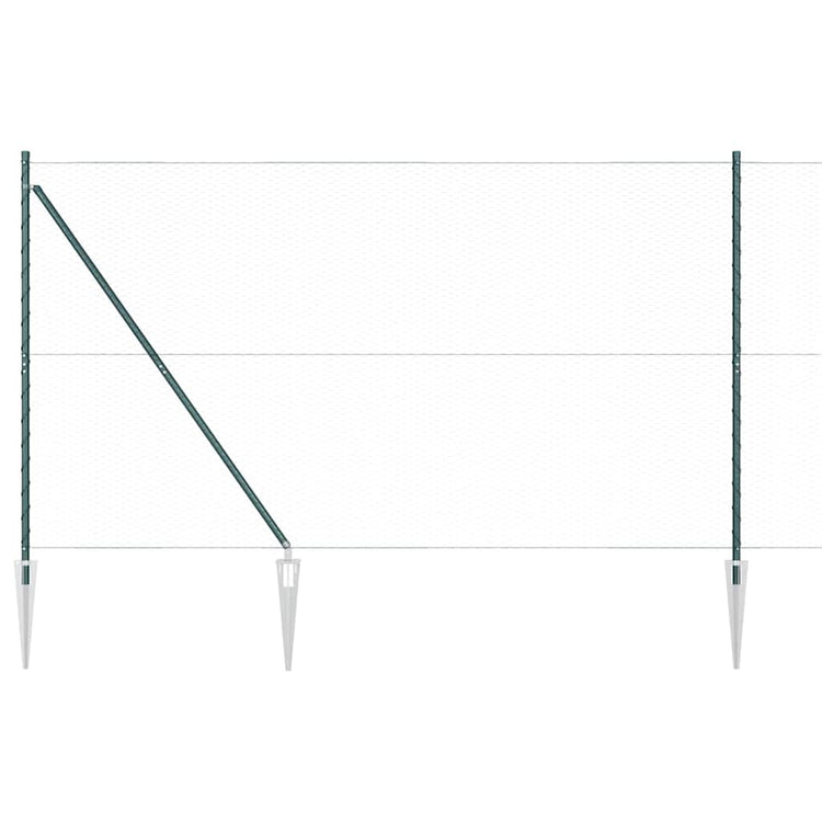 Vidaxl poteau de clôture vert 10 x 1,5 m (maille 25 mm) acier et PVC