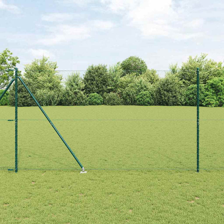 Poteau de clôture Vidaxl vert 10 x 1,6 m (maille 25 mm) acier et PVC
