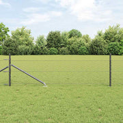 Vidaxl poteau de clôture gris 10 x 0,4 m (maille 36 mm) acier et PVC - afbeelding 1