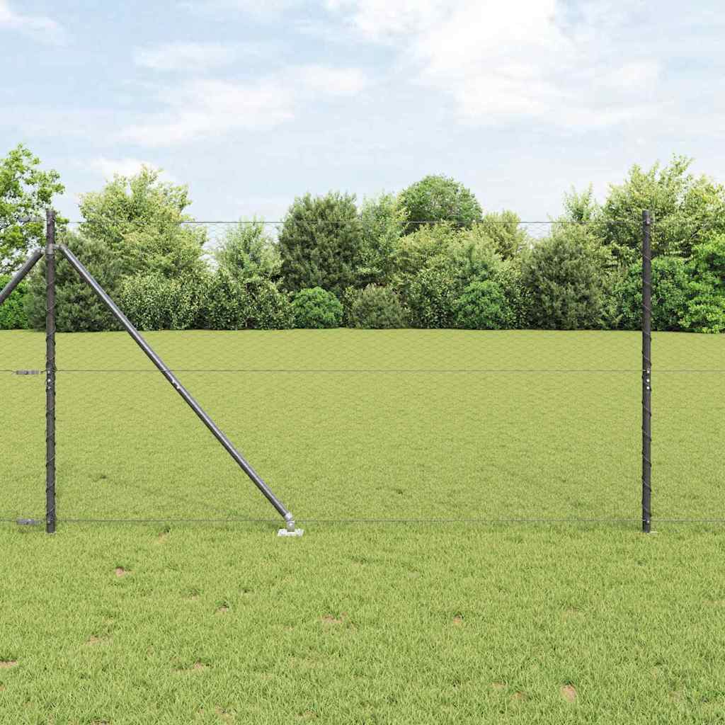 Poteau de clôture Vidaxl gris 10 x 1,4 m (maille 25 mm) acier et PVC