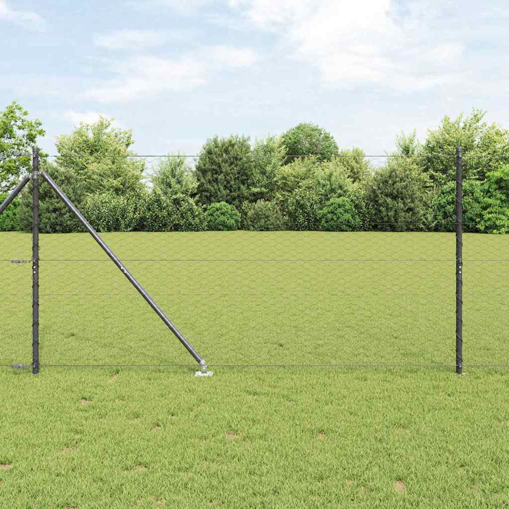 Poteau de clôture Vidaxl gris 10 x 1,4 m (maille 36 mm) acier et PVC